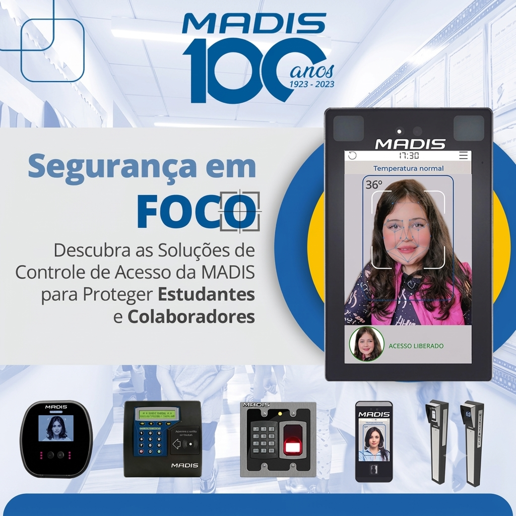 Controle de acesso escolar com leitor facial MADIS para mais segurança na entrada